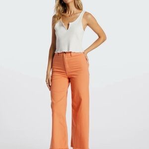 Billabong free fall wide leg stretch pant- orange, size 27